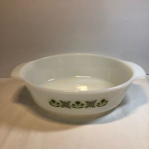 Vintage Anchor Hocking Fire King #433 1 1/2 Quart Oval Baking Dish Meadow Green
